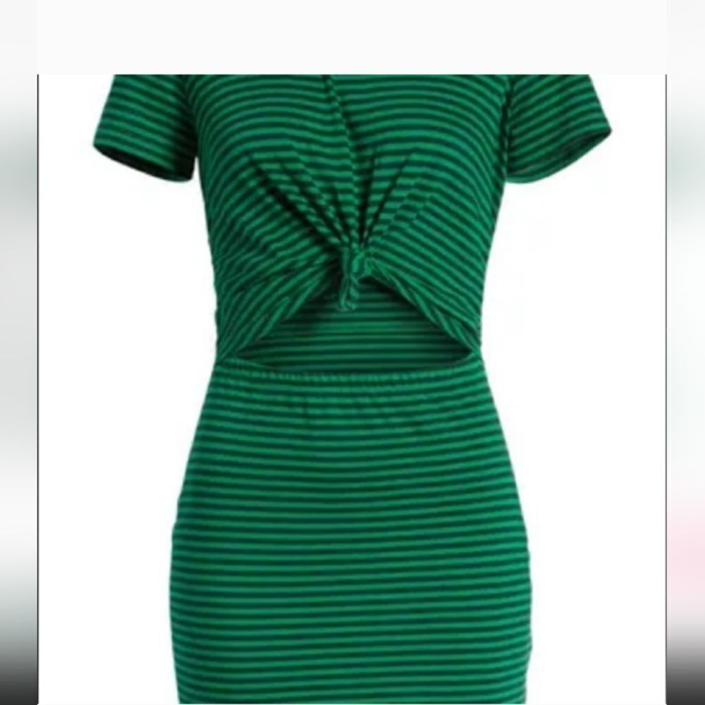 Vintage Socialite Cotton Striped Dress 100% Cotton 1 Piece XS